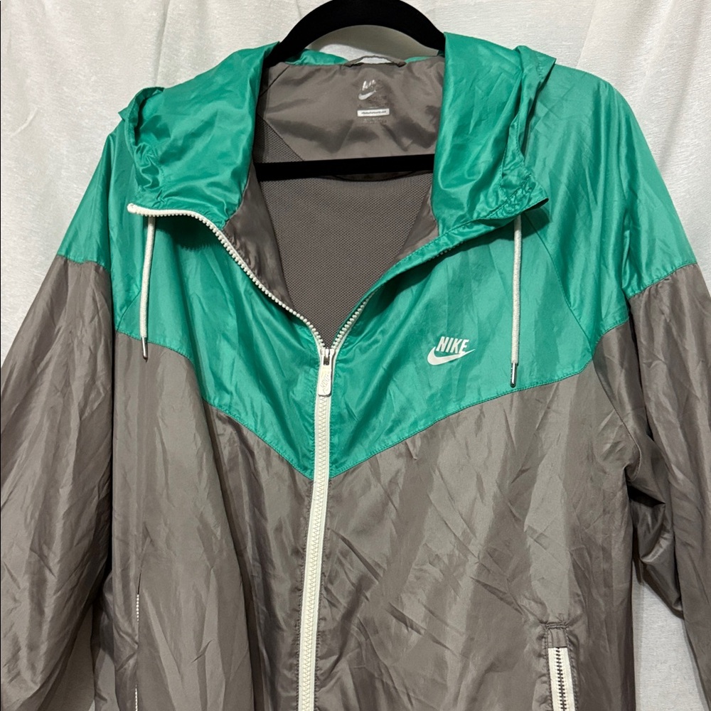 Nike Green and Gray Hooded Jacket